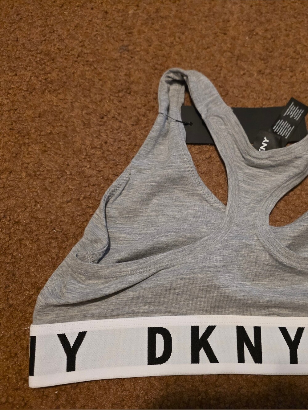 NWT- DKNY Gray Logo Sports Bra - Gray - Picture 15 of 16